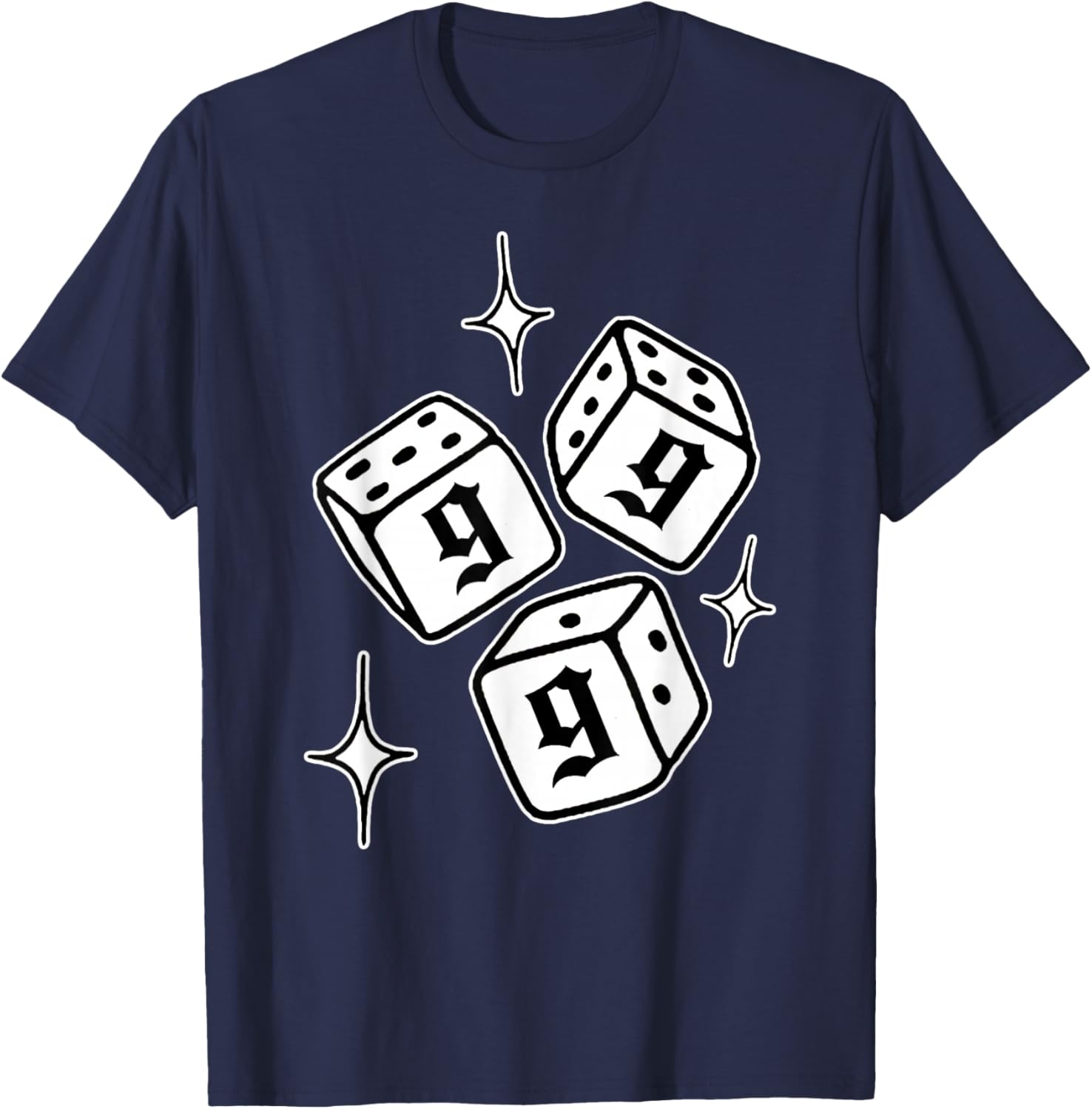 999 Angel Number Dice Stars Manifestation T-Shirt - T-Shirt | Navy