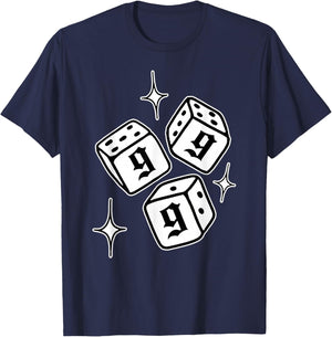999 Angel Number Dice Stars Manifestation T-Shirt - T-Shirt | Navy