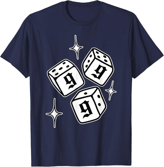 999 Angel Number Dice Stars Manifestation T-Shirt - T-Shirt | Navy