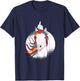Crude Humor Funny Unicorn Middle Finger Sarcasm Adult Fun T-Shirt - T-Shirt | Navy