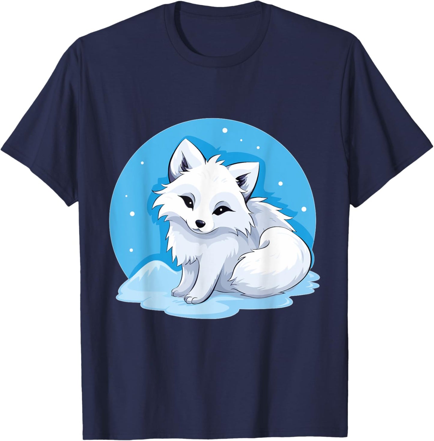 Arctic Fox Artic Animals Cute Artic Fox Lover Pajamas T-Shirt - T-Shirt | Navy