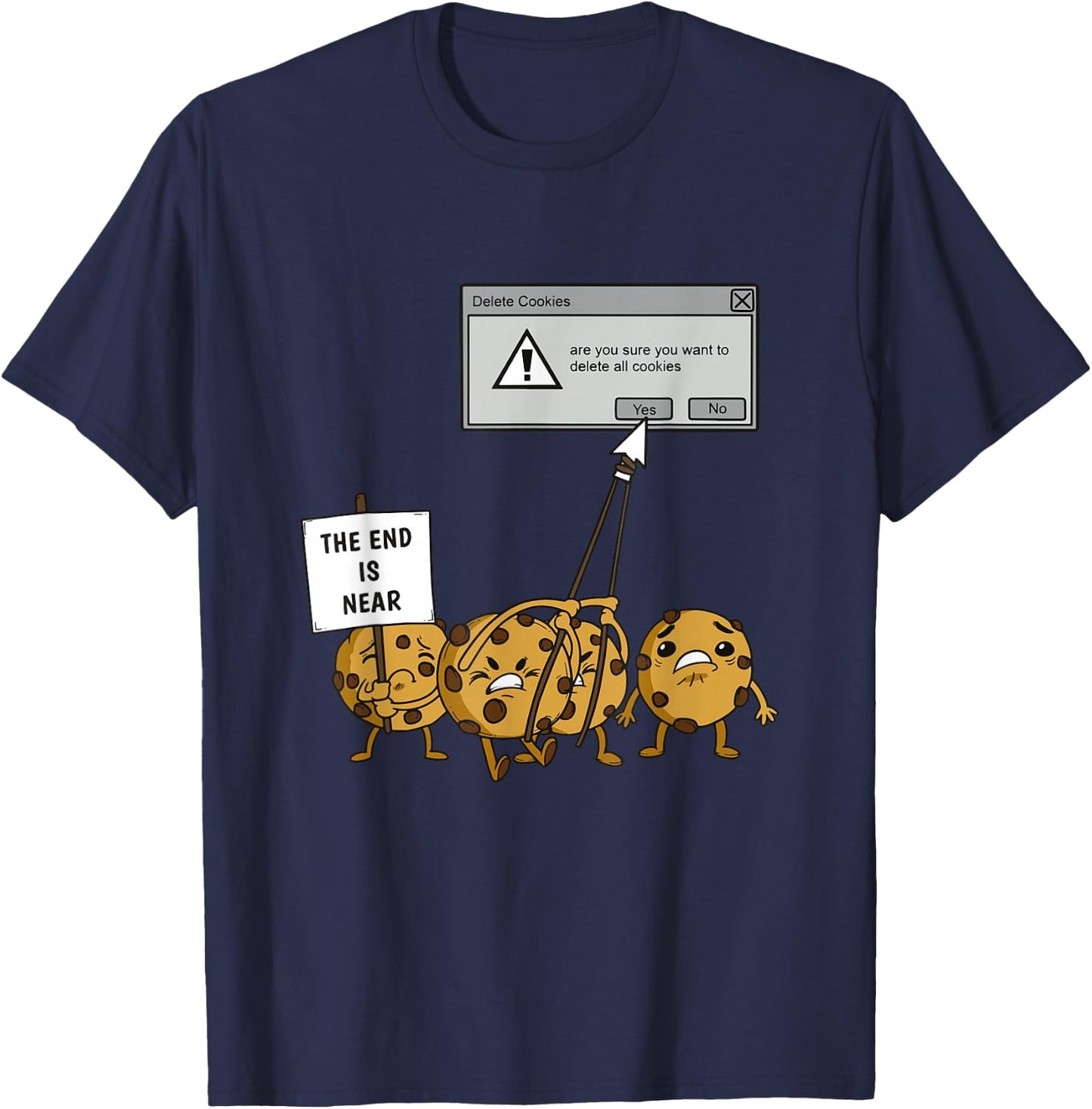 Delete All Cookies Software Engineer T-Shirt - T-Shirt | Navy