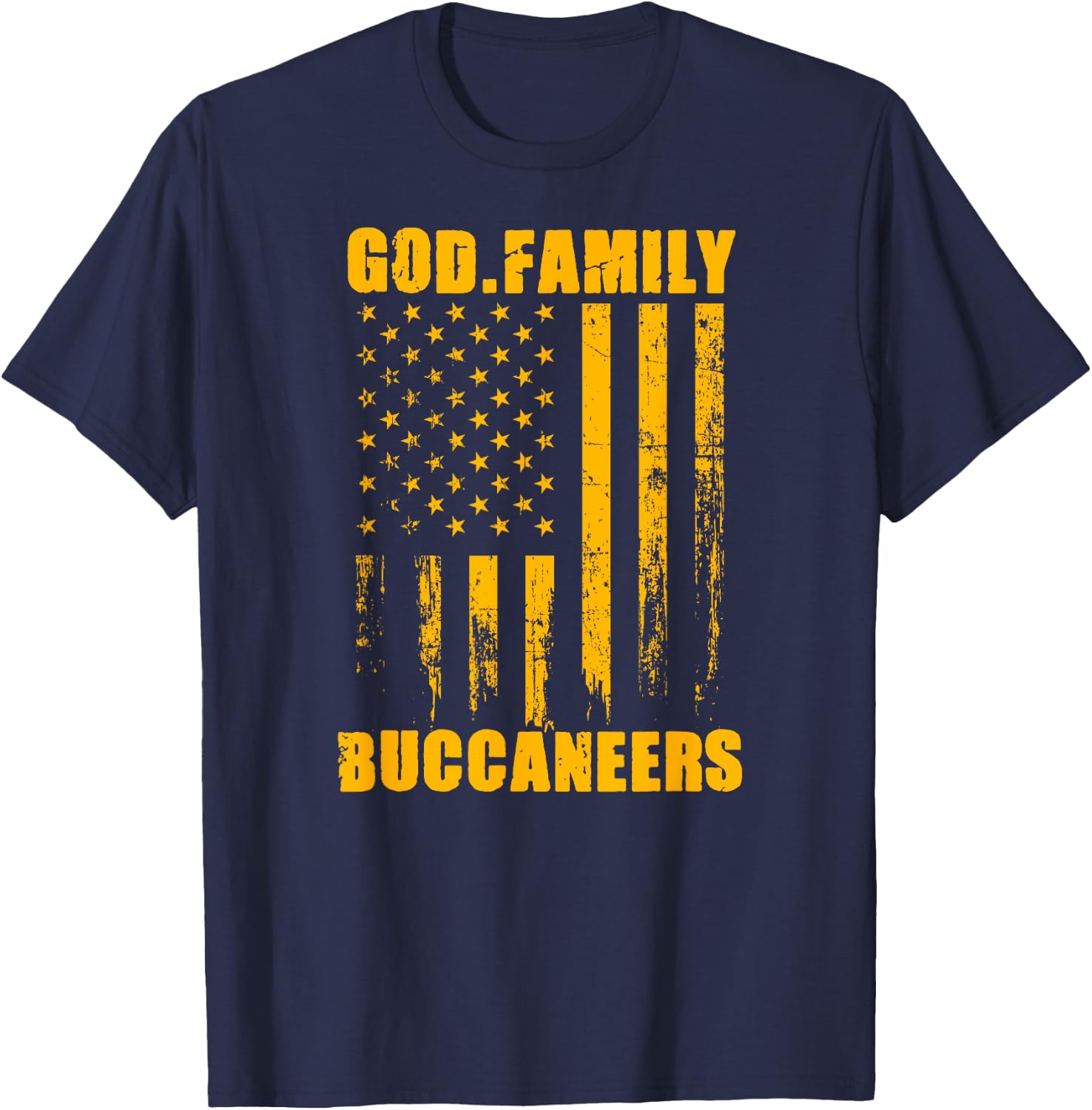 Kingston Buccaneers God. Family. Vintage USA Flag T-Shirt - T-Shirt | Navy