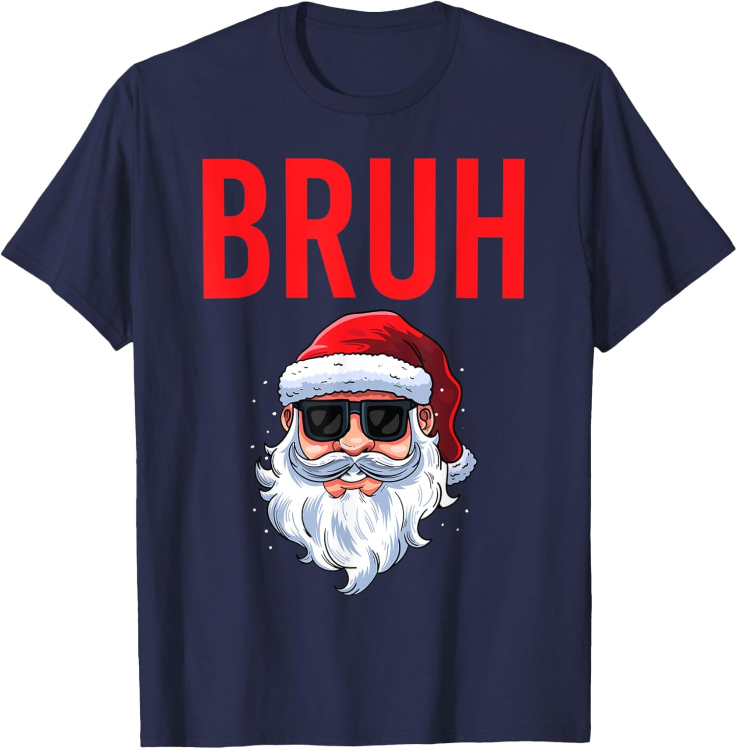 Merry Christmas Bruh Meme Funny Saying for Brother Boys Men T-Shirt - T-Shirt | Navy