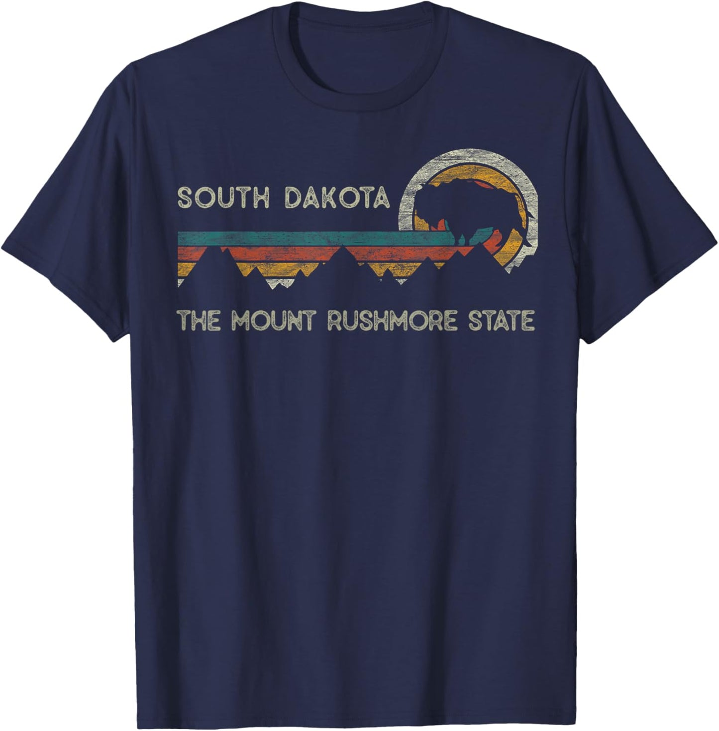 Buffalo South Dakota The Mount Rushmore State National Parks T-Shirt - T-Shirt | Navy