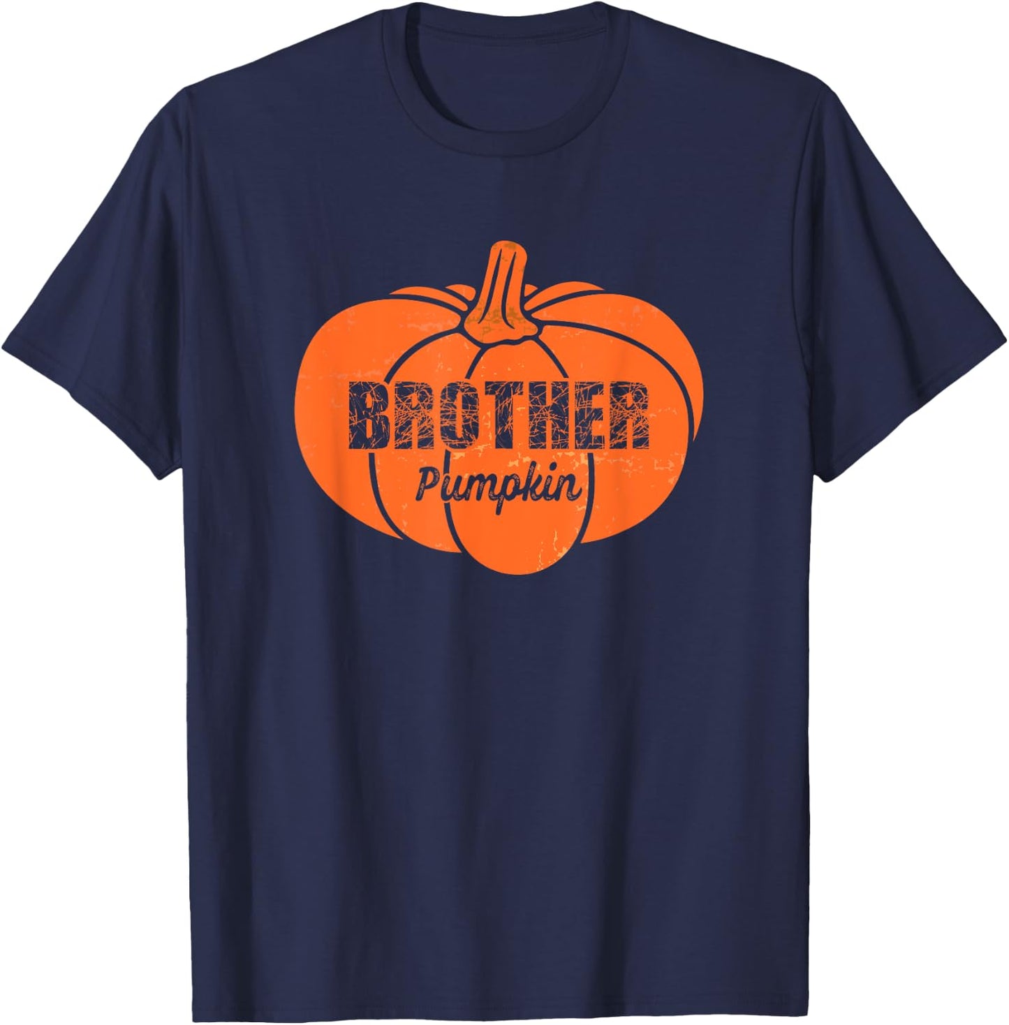 Brother Pumpkin Matching Family Halloween Thanksgiving Group T-Shirt - T-Shirt | Navy