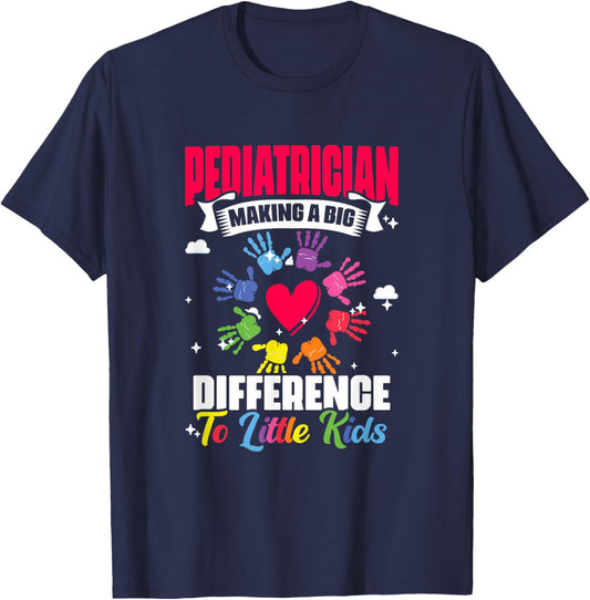 Pediatrician Difference Pediatrician Nurse Peds Pediatric T-Shirt - T-Shirt | Navy