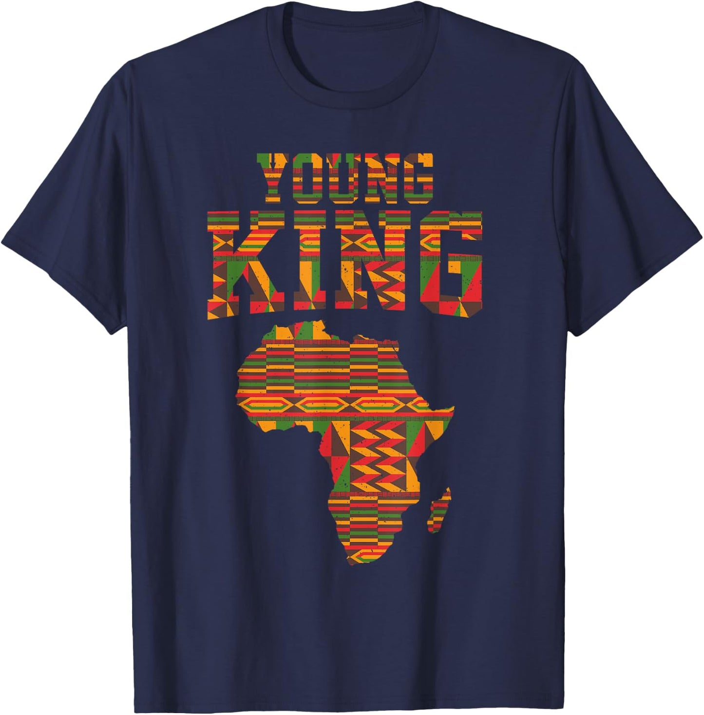 African King Art For Boys Toddlers African Print Kente Cloth T-Shirt - T-Shirt | Navy