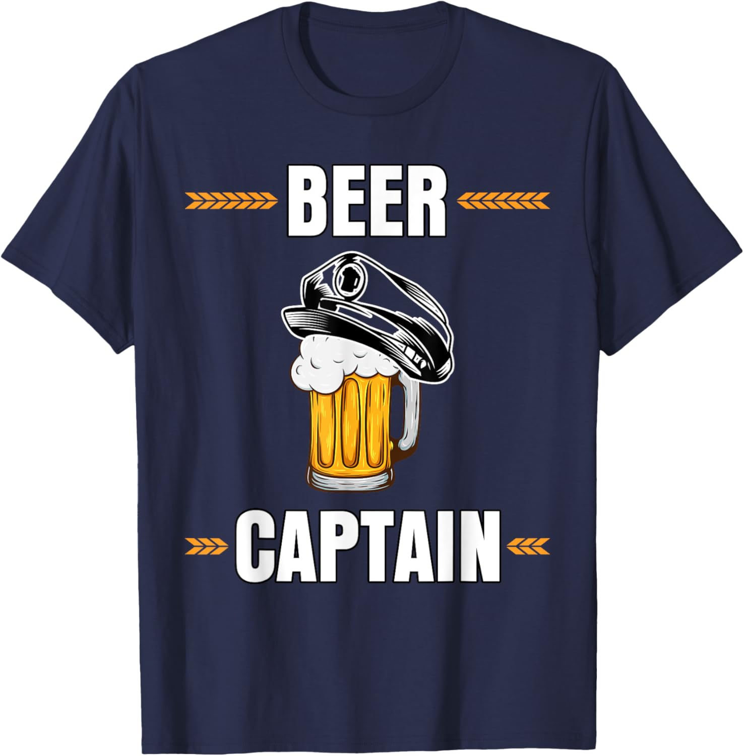 Stag Night Beer Captain Funny Beer Saying T-Shirt - T-Shirt | Navy