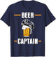 Stag Night Beer Captain Funny Beer Saying T-Shirt - T-Shirt | Navy