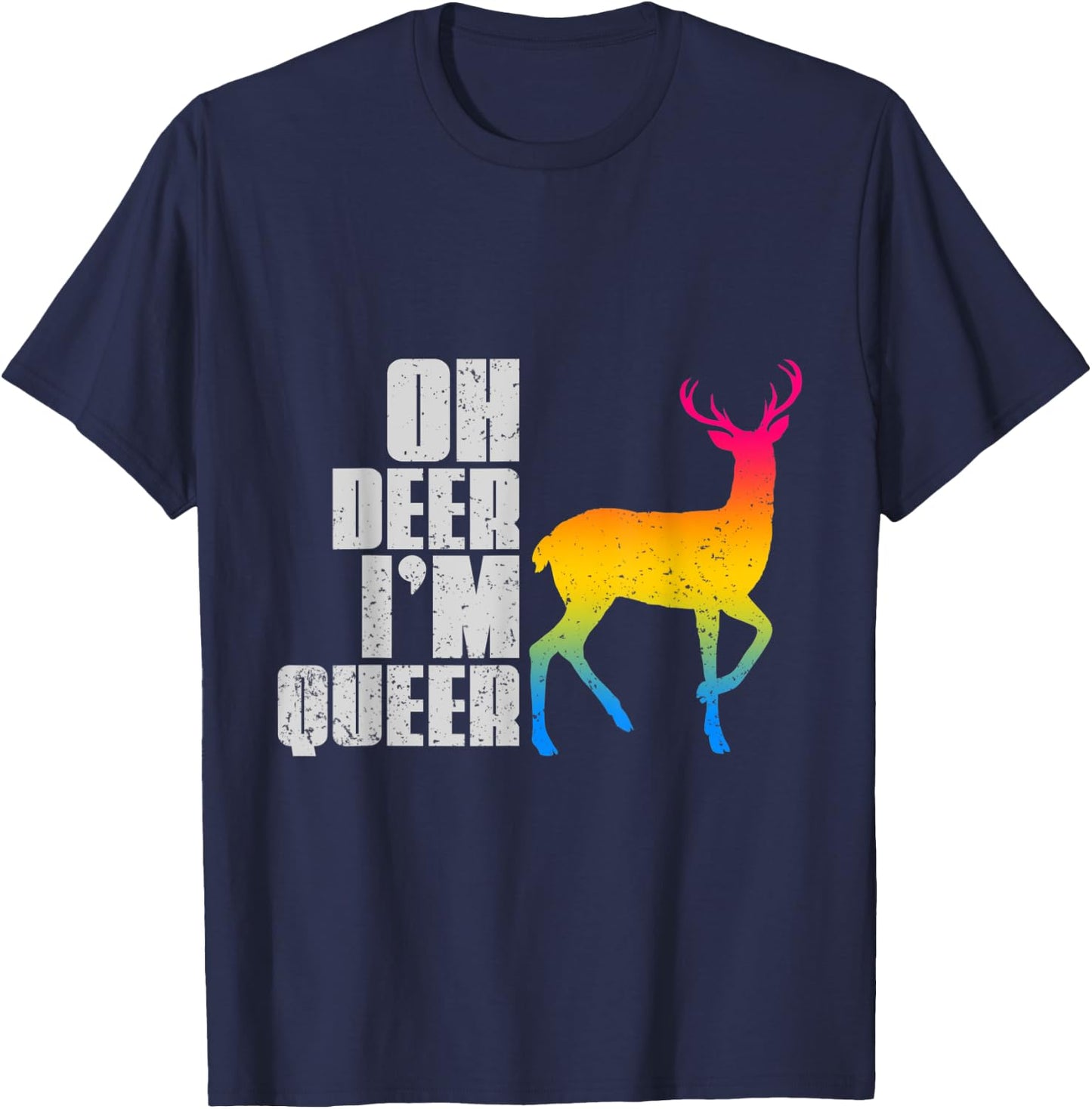 Oh Deer Im Queer Pansexual T-Shirt - T-Shirt | Navy