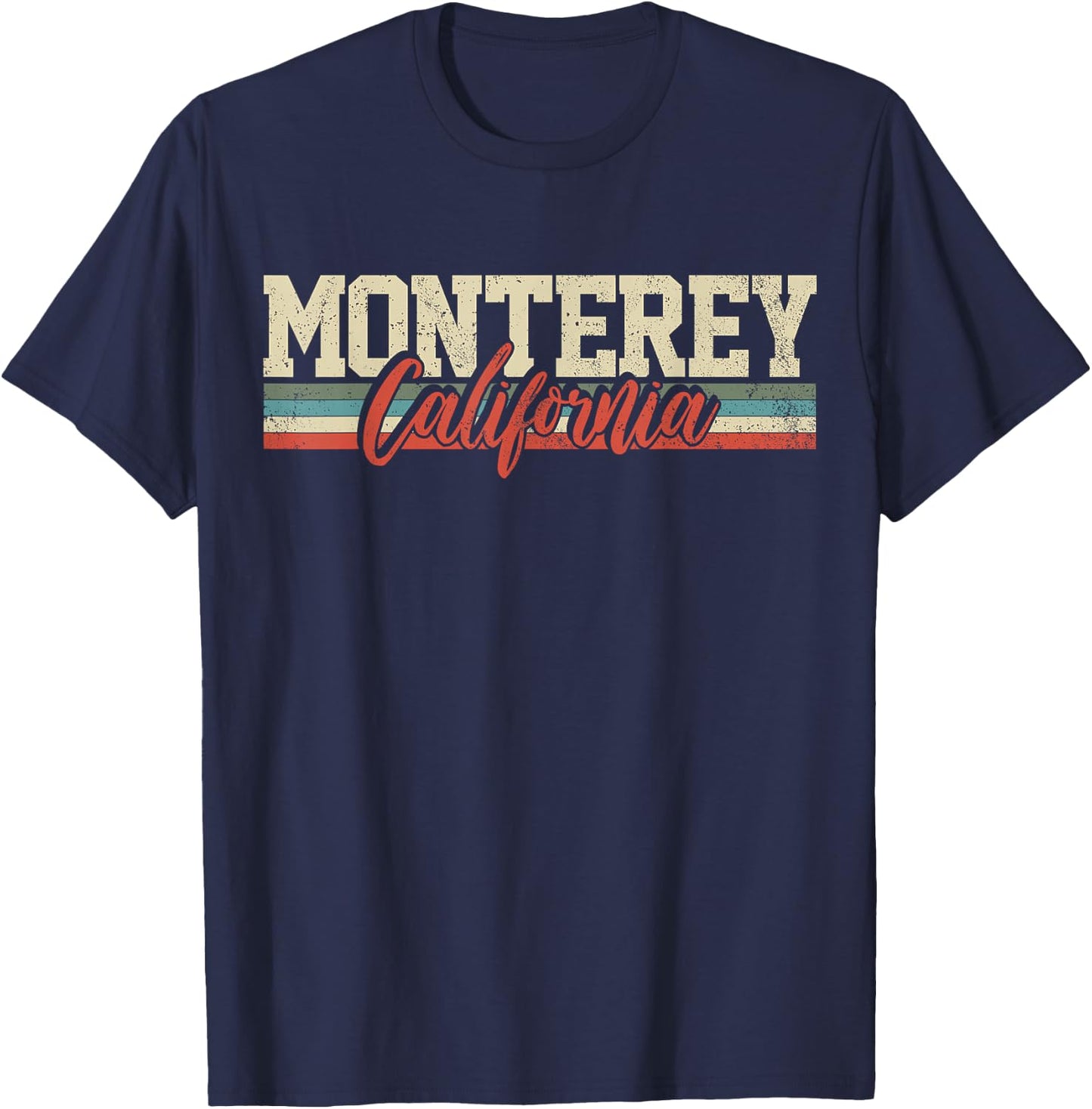 Monterey California Retro Vintage T-Shirt - T-Shirt | Navy
