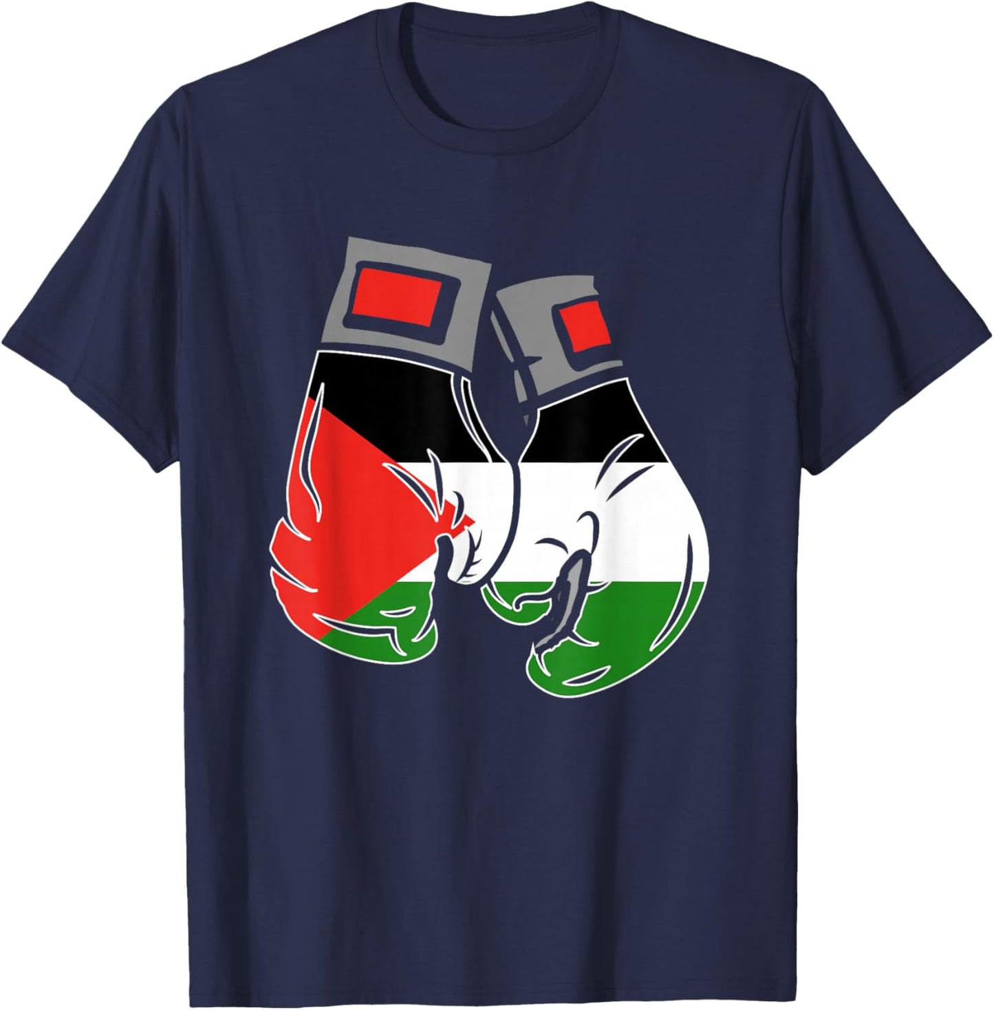 Boxing Glove With The Flag Of Palestine T-Shirt - T-Shirt | Navy