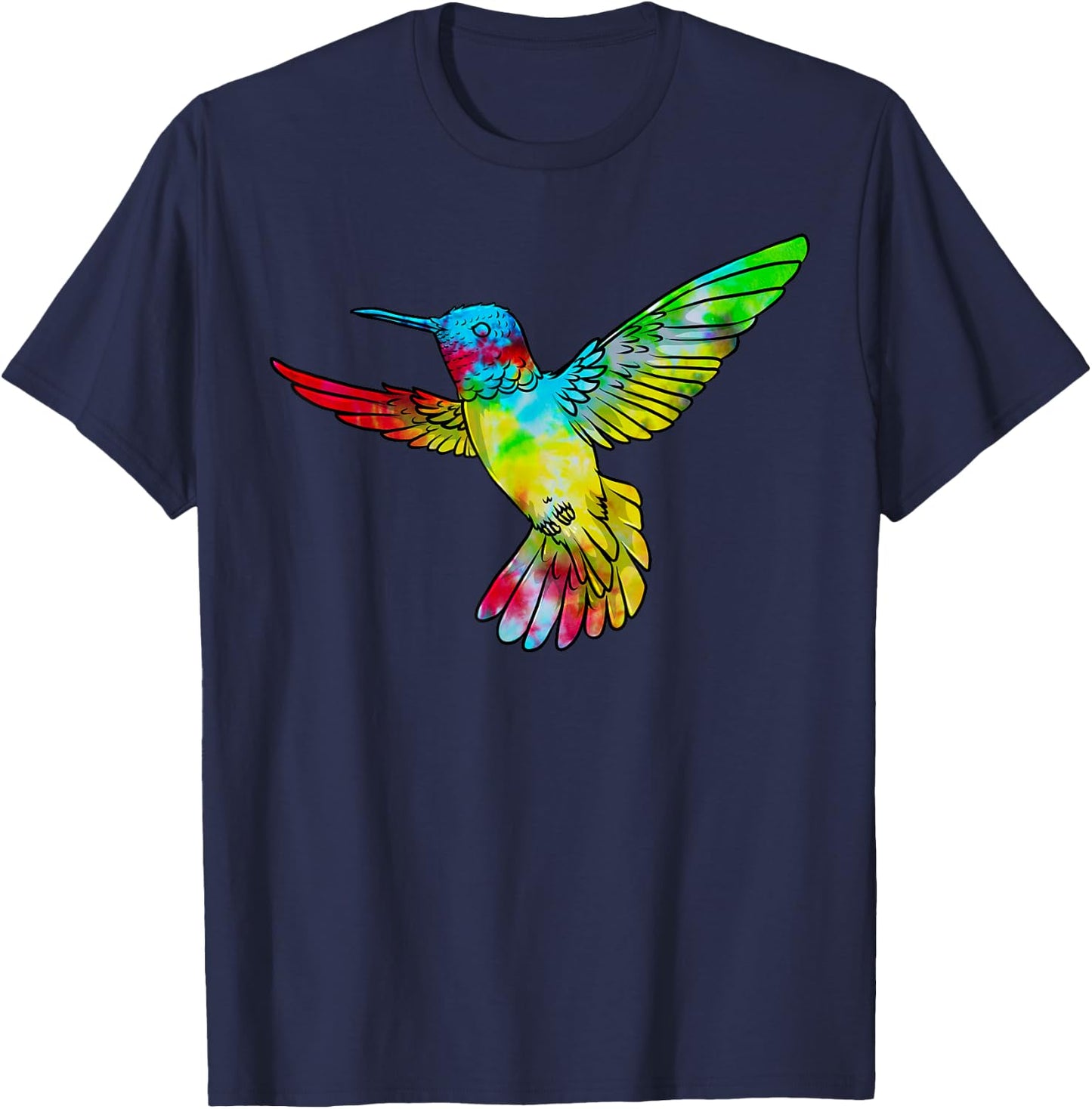 Vintage Tie Dye Hummingbird Birds Humming Bird Watcher T-Shirt - T-Shirt | Navy