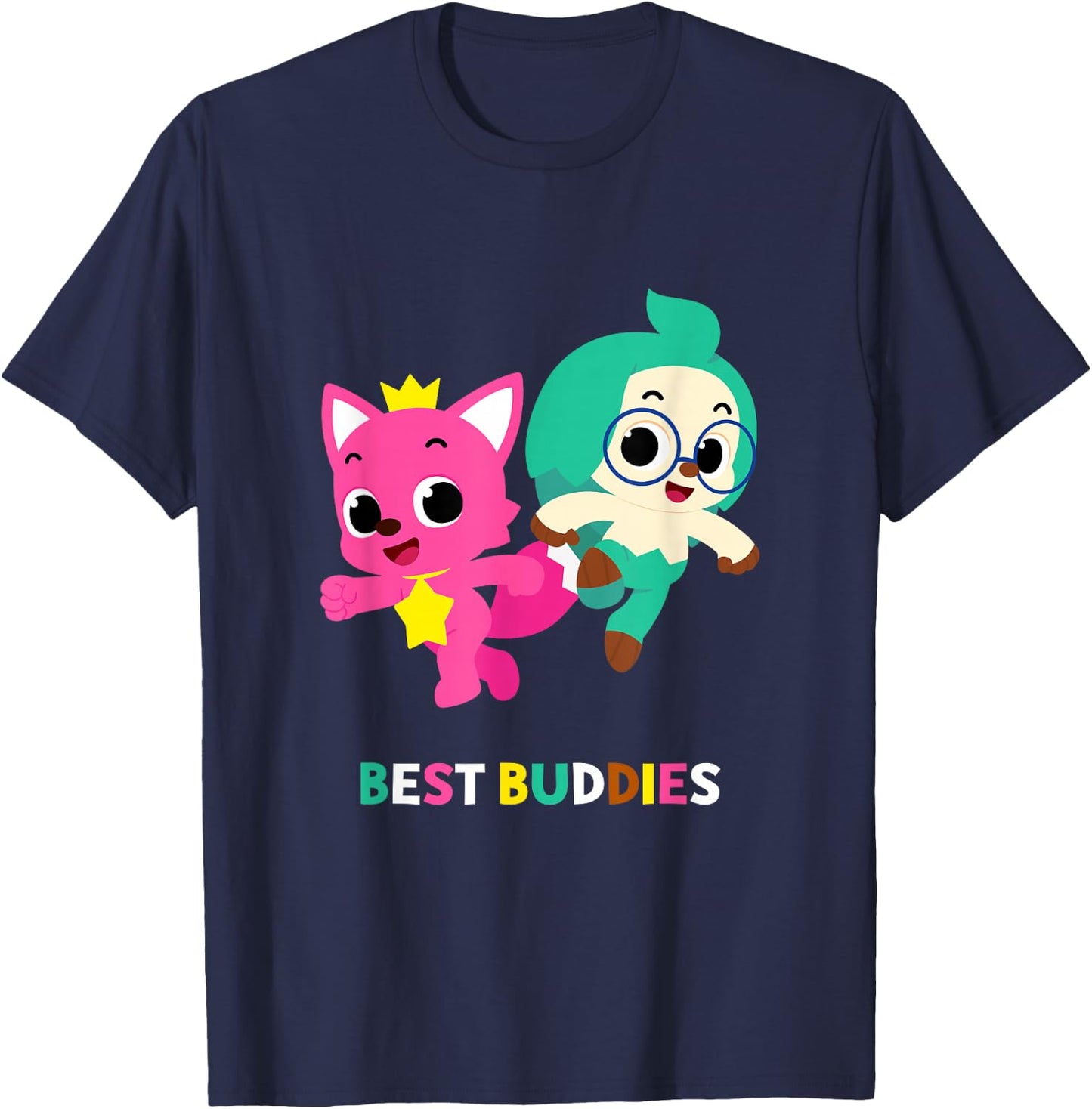 Pinkfong Wonderstar Best Buddies Pinkfong and Hogi T-Shirt - T-Shirt | Navy
