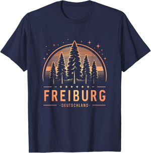 Freiburg Germany | Freiburg Deutschland Trekking T-Shirt - T-Shirt | Navy