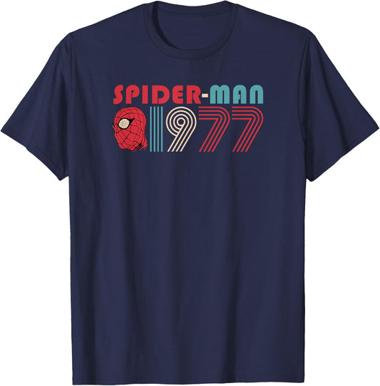 Marvel Spider-Man 60th Anniversary Spider-Man 1977 Vintage T-Shirt - T-Shirt | Navy
