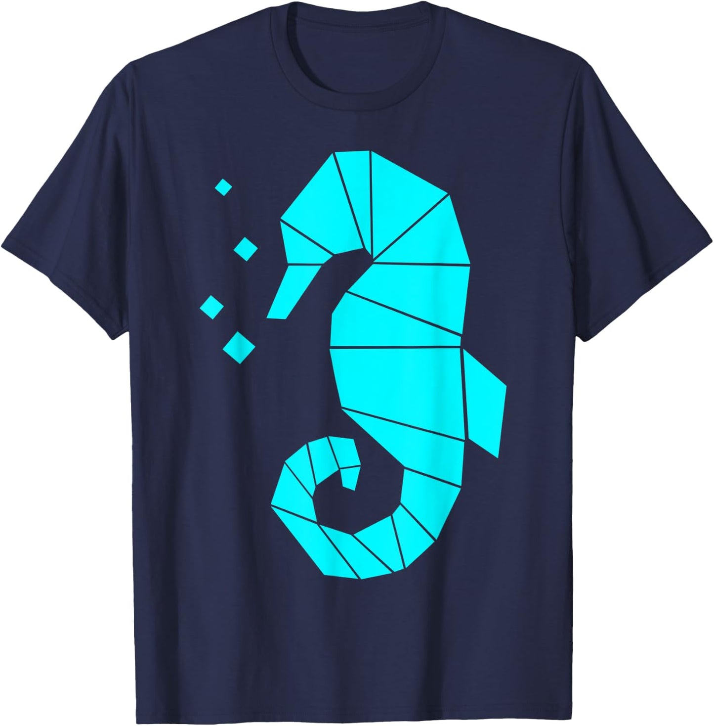 Seahorse Polygon Aquatic Sea Animal Fish Hippocampus T-Shirt - T-Shirt | Navy