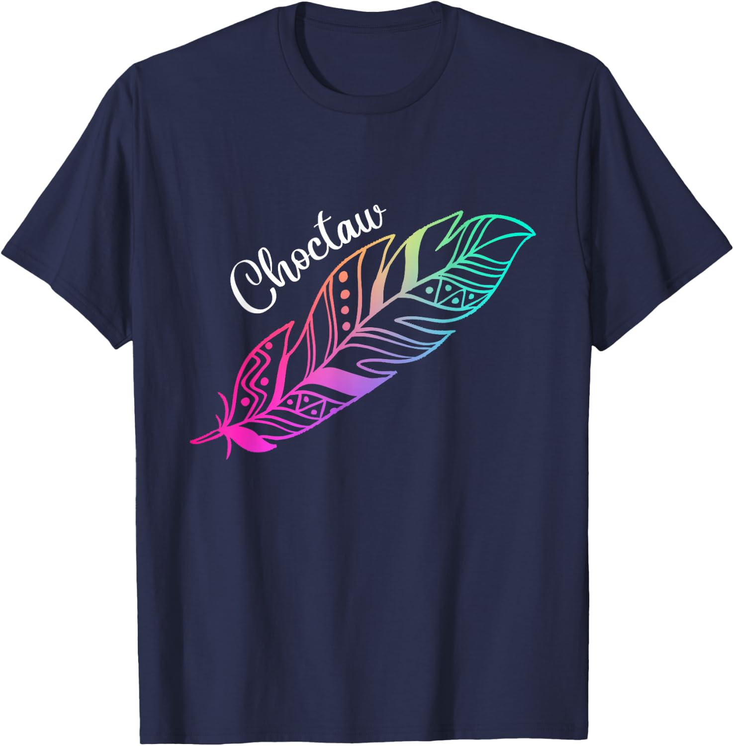 Indigenous Feather Native American Choctaw Tribe T-Shirt - T-Shirt | Navy