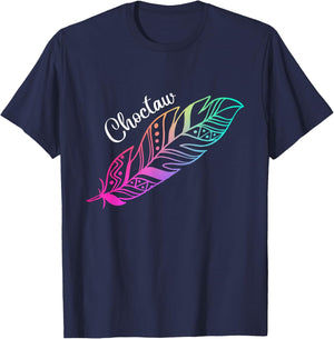 Indigenous Feather Native American Choctaw Tribe T-Shirt - T-Shirt | Navy