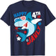 Happy 4th Of Jawly Shark Funny 4th Of July Gift T-Shirt - T-Shirt | Navy