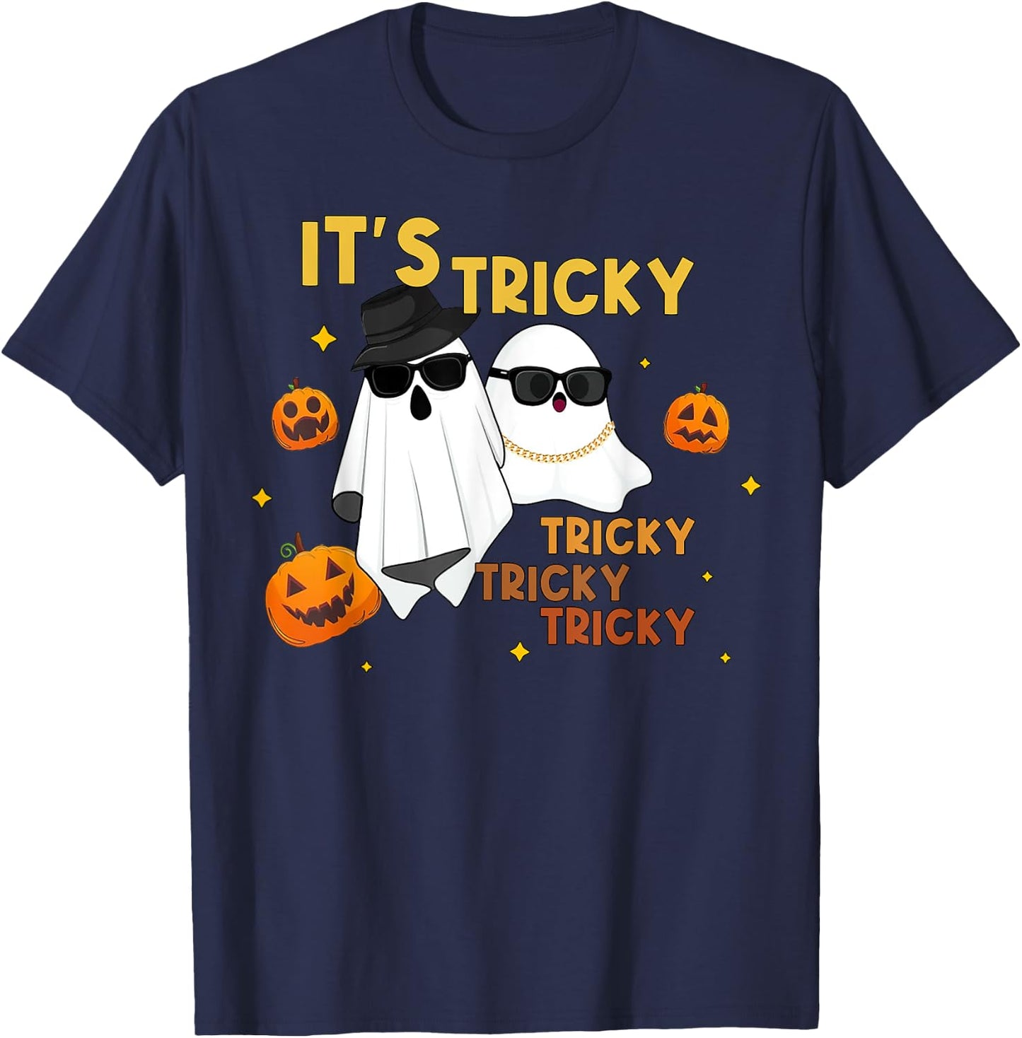 It's Tricky Tricky Tricky Funny Ghost Boo Halloween T-Shirt - T-Shirt | Navy
