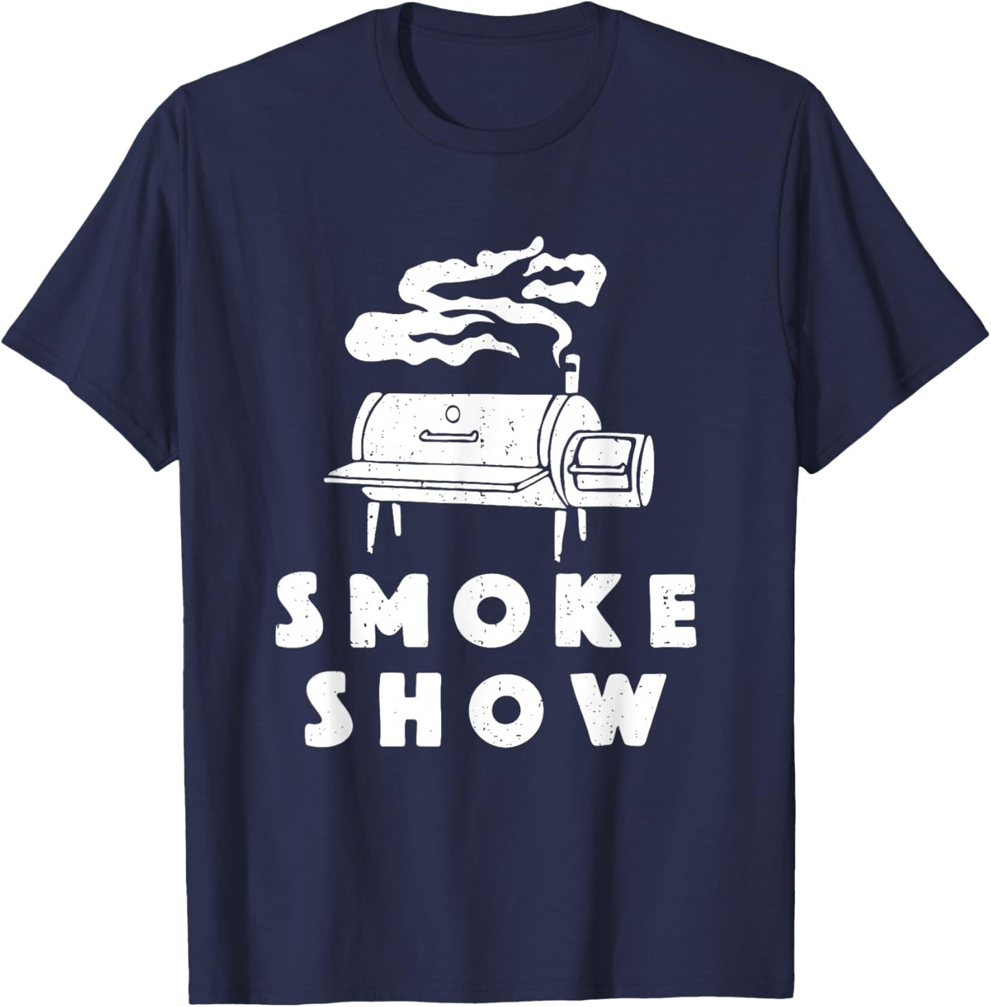 Smoke Show Funny BBQ Grilling Meat Grill Burnt Ends Barbecue T-Shirt - T-Shirt | Navy