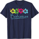 Bahamas Exotic Tropical Beach and Vacation Vintage Print Small T-Shirt - T-Shirt | Navy