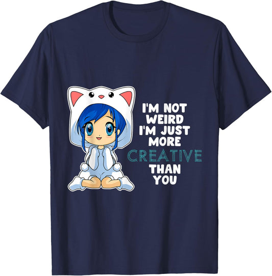 Anime Chibi Girl Not Weird Just Creative Kawaii Otaku T-Shirt - T-Shirt | Navy