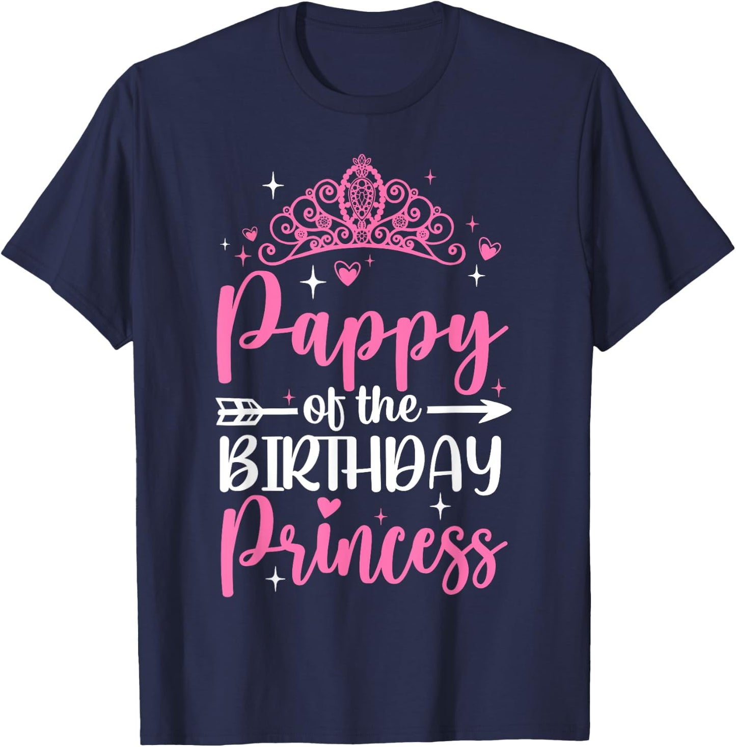 Pappy Of The Birthday Princess Bday Girl Kid Cute Family T-Shirt - T-Shirt | Navy