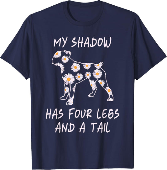 My Shadow Has Four Legs And A Tail Boxer Dog Mom Flowers Women T-Shirt - T-Shirt | Navy