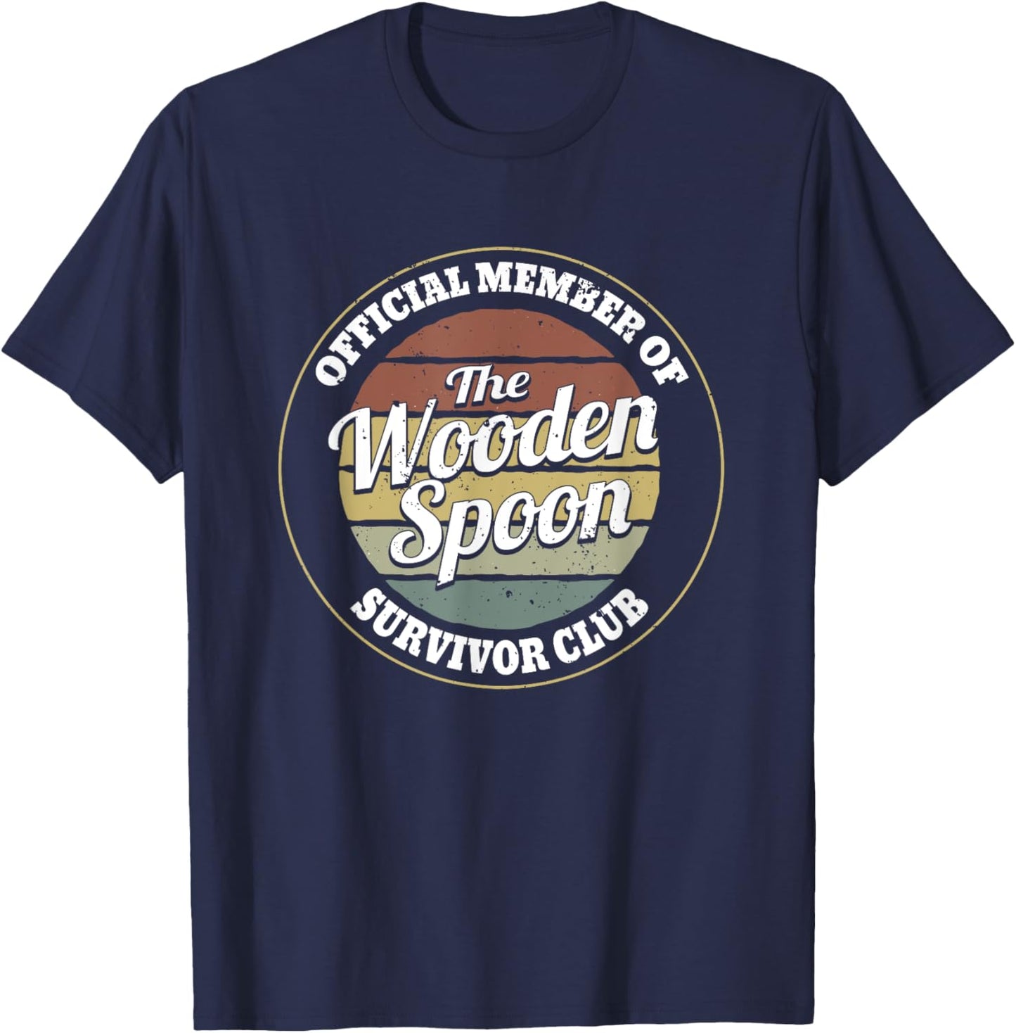 Funny Retro Vintage Wooden Spoon Survivor T-Shirt - T-Shirt | Navy