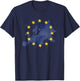 Map of Europe European Union Yellow Stars Starry Night EU T-Shirt - T-Shirt | Navy