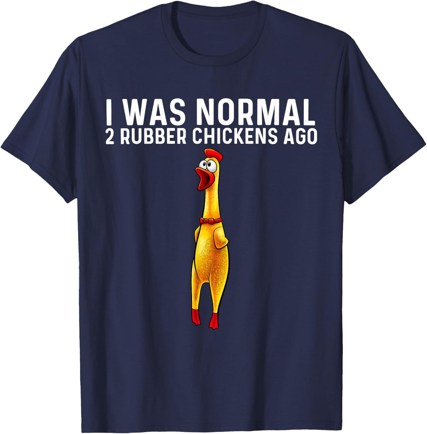 Funny Rubber Chicken Design Women Chicken Toy Lovers T-Shirt - T-Shirt | Navy