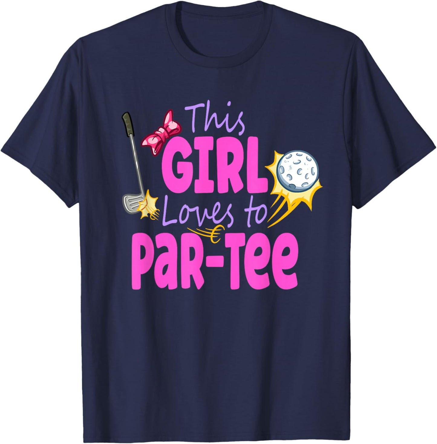 Girls Golf Shirt Birthday Golf Women Golf Player T-Shirt - T-Shirt | Navy