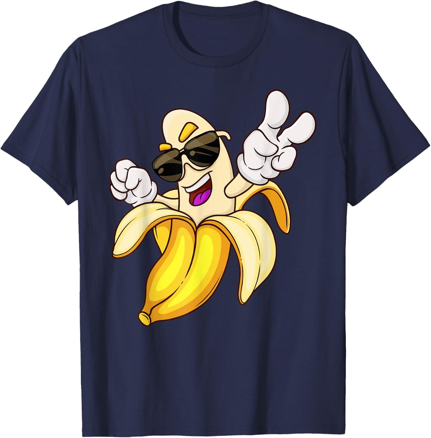 Funny Cool Banana Sunglusses Costume Banana Lovers Cool T-Shirt - T-Shirt | Navy