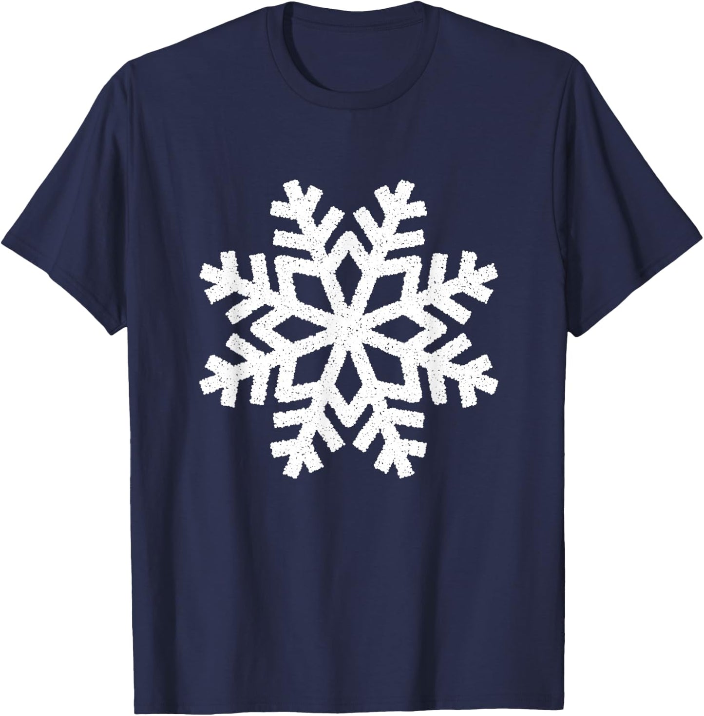 White Snowflake Cool Winter Sports Xmas Gift Men Women Kids T-Shirt - T-Shirt | Navy