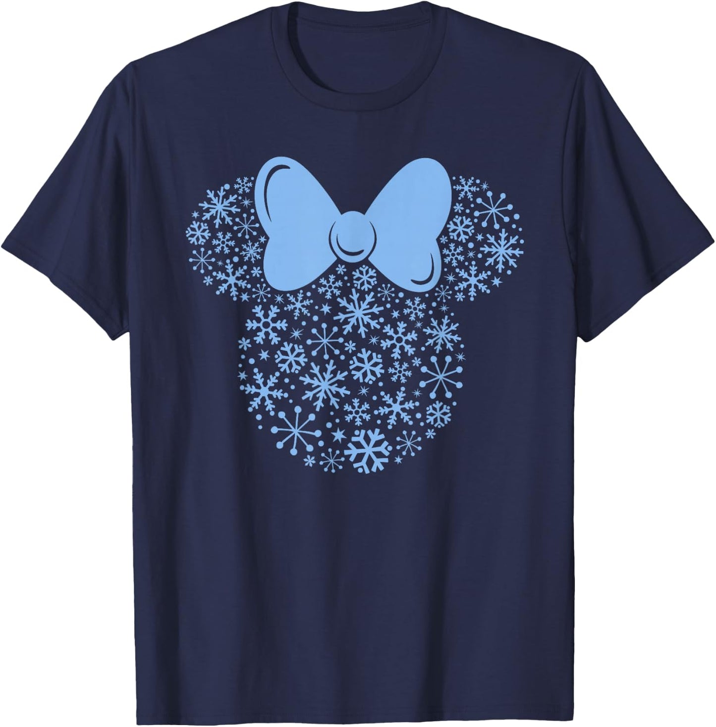 Disney Minnie Mouse Blue Snowflakes Icon Holiday T-Shirt - T-Shirt | Navy