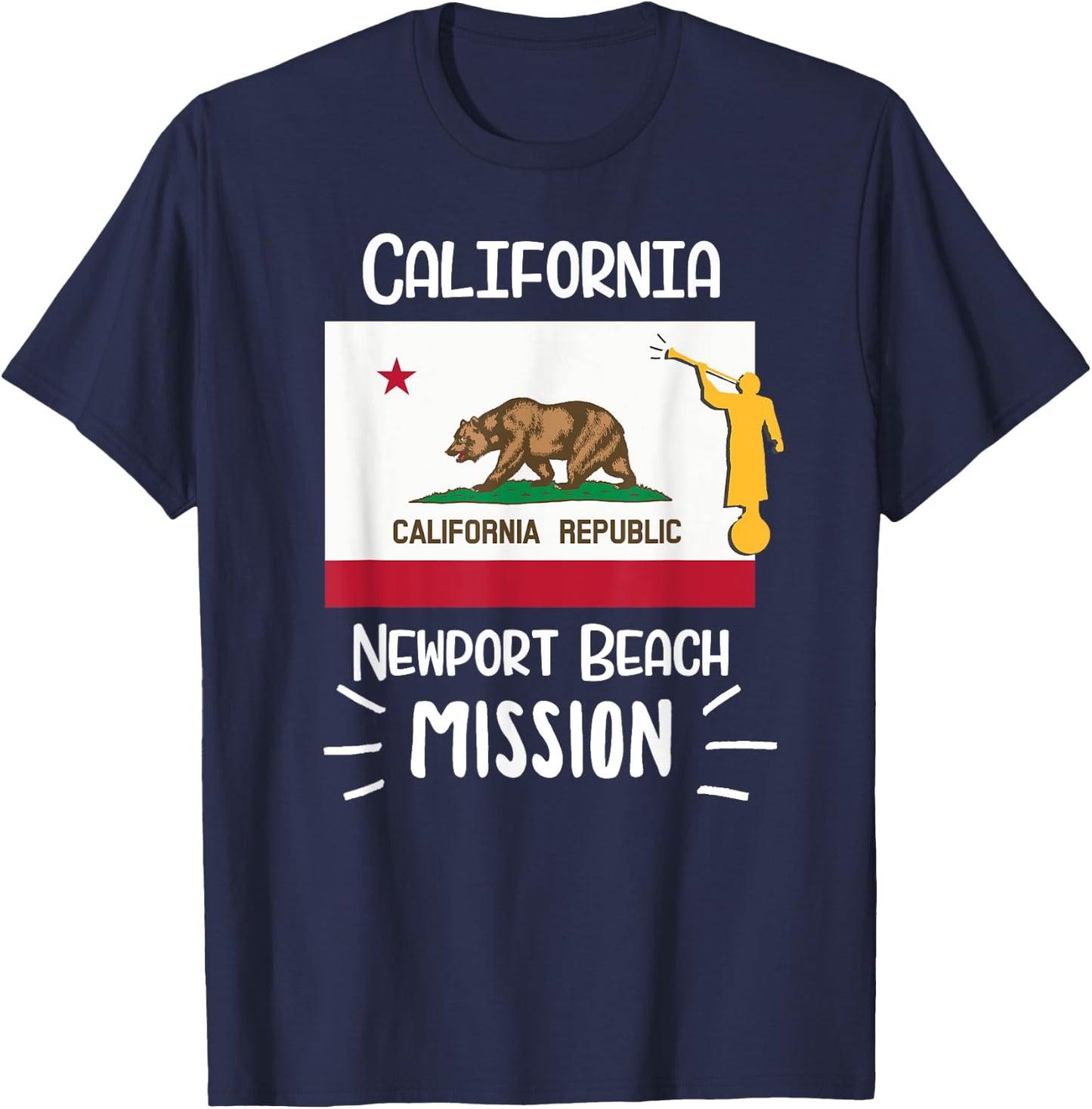 California Newport Beach Mormon LDS Mission Missionary Gift Women Girls Kids T-Shirt - T-Shirt | Navy