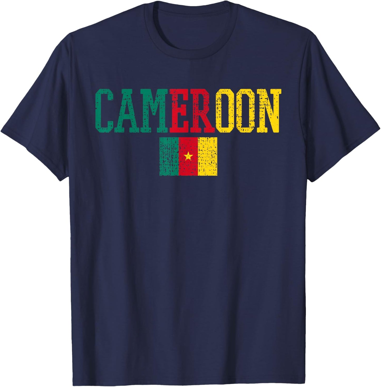 Cameroon Central Africa Flag Cameroonian T-Shirt - T-Shirt | Navy