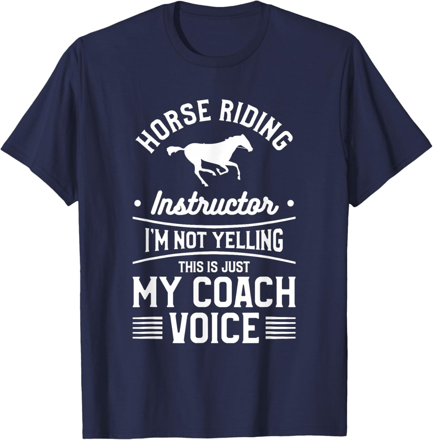Horseback Riding Gift An Equestrian Coach Black Cotton Polyester -Adults Small Short Sleeve T-Shirt - T-Shirt | Navy