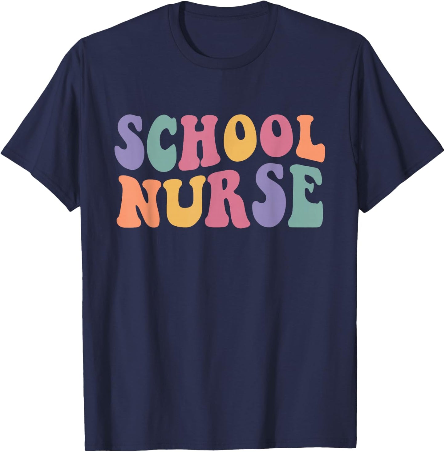 School Nurse Groovy Nursing Student Back to School Women T-Shirt - T-Shirt | Navy