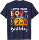 Let's Taco Bout My 2 Years Old Birthday Funny Family T-Shirt - T-Shirt | Navy