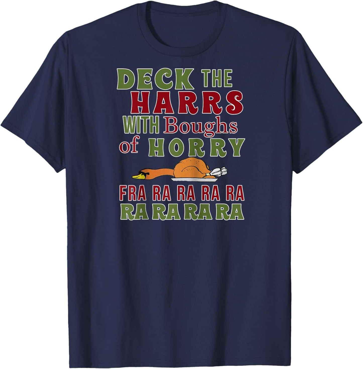 Funny Christmas Funny Deck The harrs Fra Ra Ra Raglan Baseball T-Shirt - T-Shirt | Navy