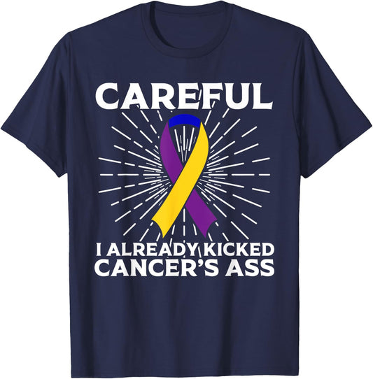 Funny Bladder Cancer Awareness Gift Women Survivors T-Shirt - T-Shirt | Navy