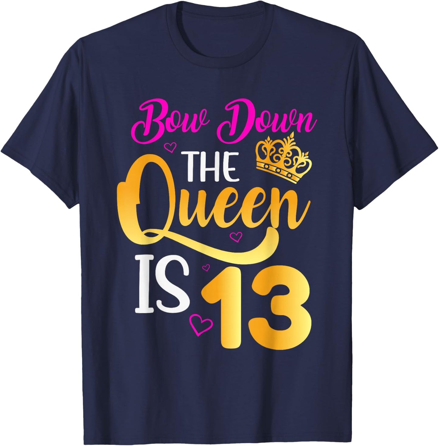 13th Birthday Girls 13 Years Official Teenager Birthday T-Shirt - T-Shirt | Navy