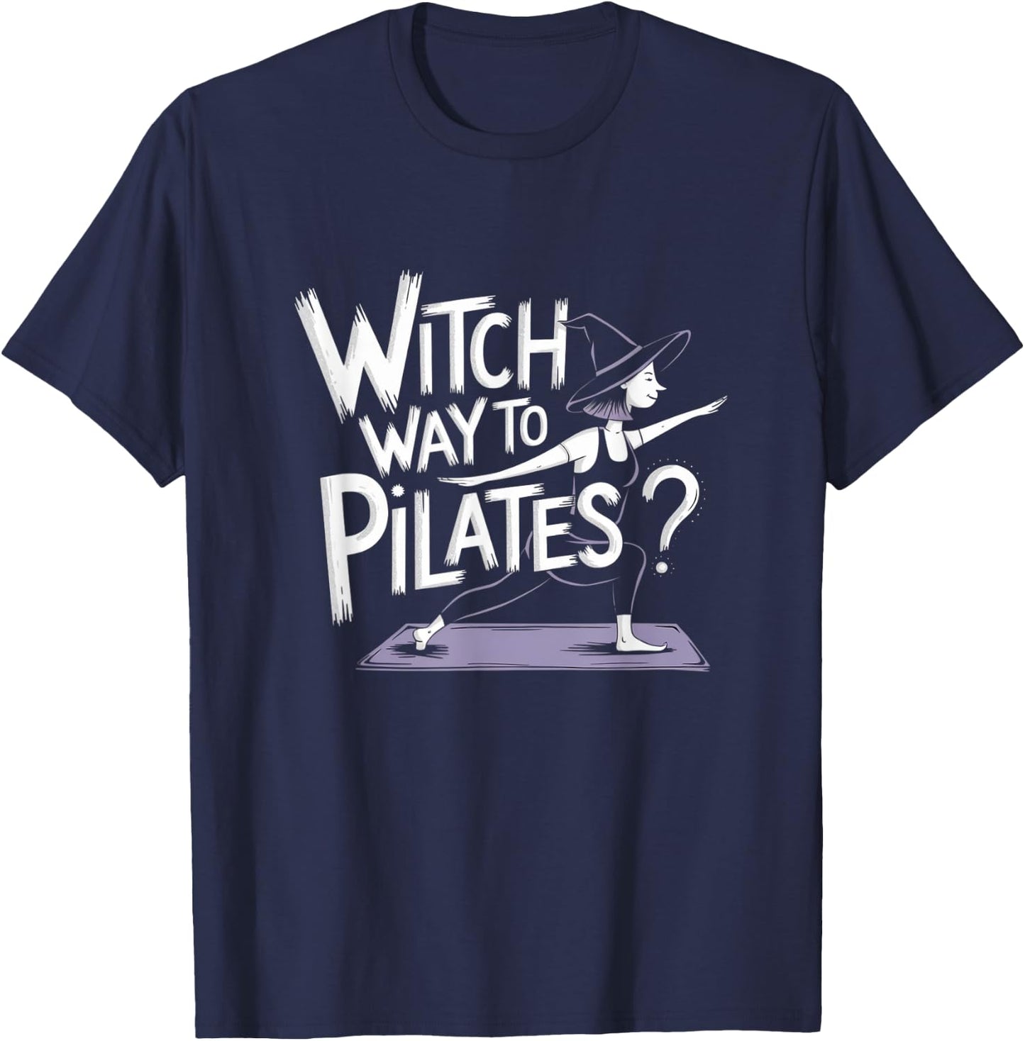 Witch Way to Pilates Funny Halloween Pilates Yoga Reformer T-Shirt - T-Shirt | Navy
