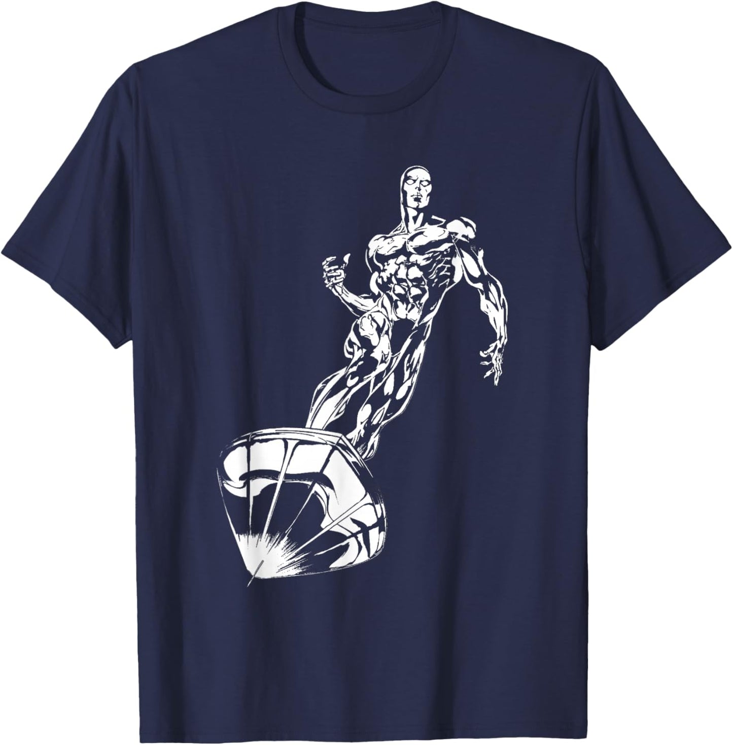 Marvel Comics Retro Classic Silver Surfer Full Body Portrait T-Shirt - T-Shirt | Navy