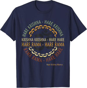 Hare Krishna Shirt Spiritual Hare Krishna Mantra T-Shirt - T-Shirt | Navy