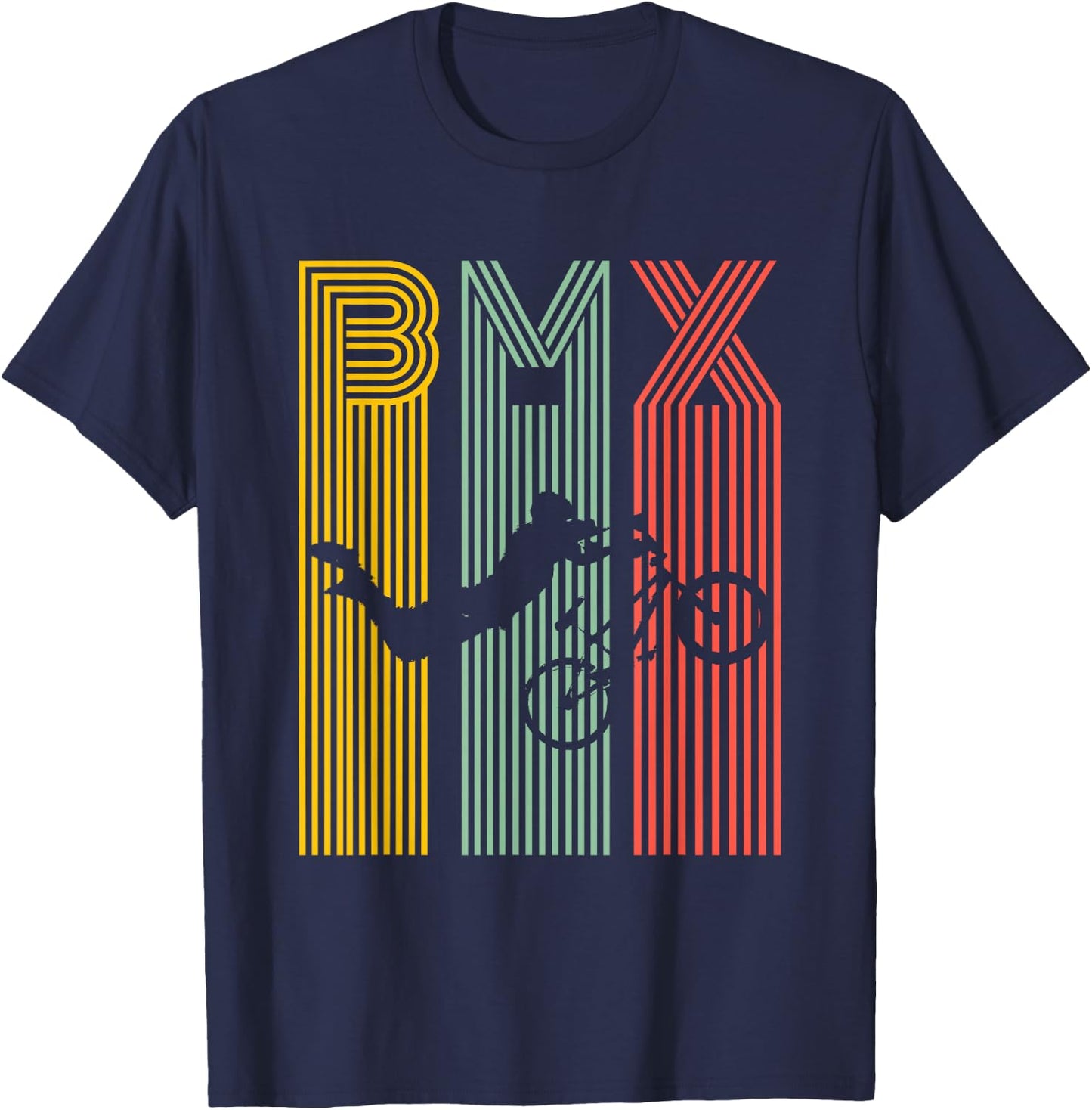 BMX Vintage Bike Bicycle Racing Stunt T-Shirt - T-Shirt | Navy